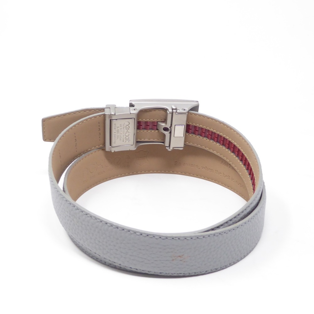 Nexbelt Mens Ratchet Belt Gray Pebbled Leather No Holes Adjustable 34 - Picture 4 of 8